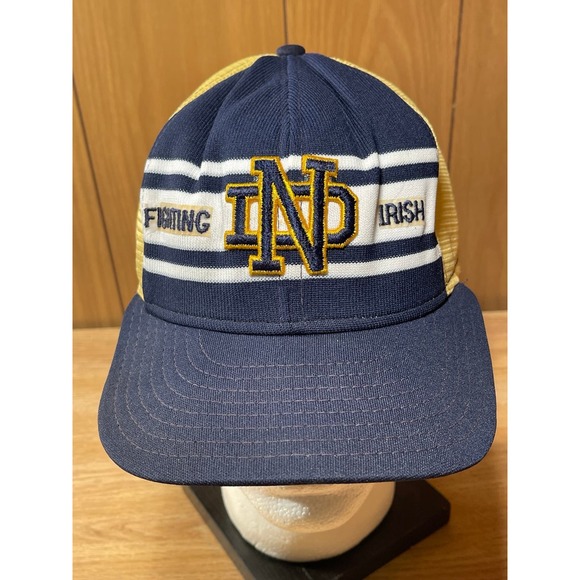 Vintage Notre Dame University‎ Fighting Irish AJD Superstripe Snapback Hat - Picture 1 of 8